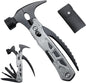 12-in-1 Multitool Pocket Knife with Safety Lock, Durable Nylon Sheath, Multi-Tool for Outdoor, Camping, Ideal Gifts for Father, Husband, Boyfriend Stocking Stuffers Christmas Gifts for Men (silver)