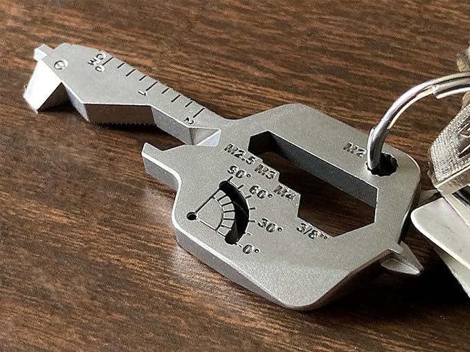 20-in-1 Key Shaped Pocket Multi Tool -2Pack Versatile EDC Gadgets, Bottle Opener Keychain, Screwdriver Keychain, Ideal Gifts Multipurpose Tool, Compact EDC Keychain, Silver