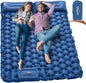 POWERLIX Double Sleeping Pad Camping Pads for 2 Person with Pillow, Built-in Foot Pump Inflatable Sleeping Mat for Backpacking, Hiking, Traveling, Outdoor, Portable Tent Camping Mattress