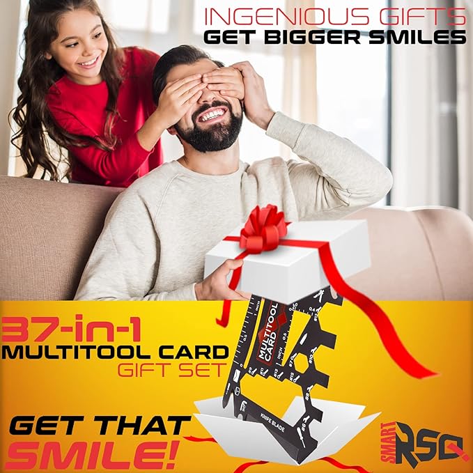 37-in-1 Credit Card Multitool Black Set Men's Gifts for Birthday. Wallet Credit Card Size Multi Tool Gift. Wallet Tool Card All Purpose Tool Gifts for Dad. Cool Tool Gifts For Men Who Want Nothing