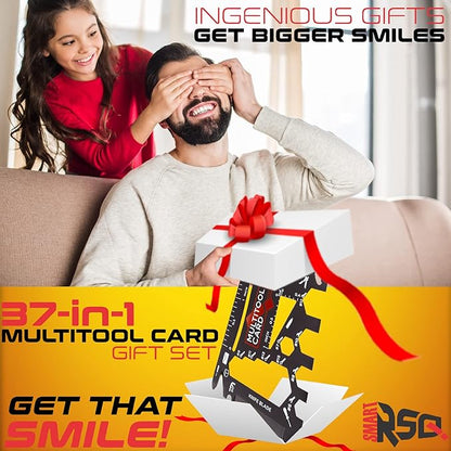 37-in-1 Credit Card Multitool Black Set Men's Gifts for Birthday. Wallet Credit Card Size Multi Tool Gift. Wallet Tool Card All Purpose Tool Gifts for Dad. Cool Tool Gifts For Men Who Want Nothing