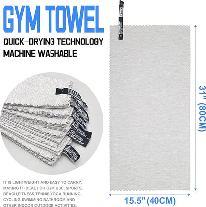 6 Pack Microfiber Gym Towels for Working Out，(Lace Edge) Fast Drying Workout Accessories Sweat Towels for Gym Gear,Gym Towels for Men & Women,Sports Exercise Fitness Gear Tennis Towels for Body