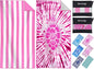 2 Packs Microfiber Oversized Lightweight Thin Beach Towel Sandproof Compact Quick Dry Clearance Towels Extra Large Sand Free Travel Beach Essentials Accessories Women Adult Gift Pink Stripe Vortex