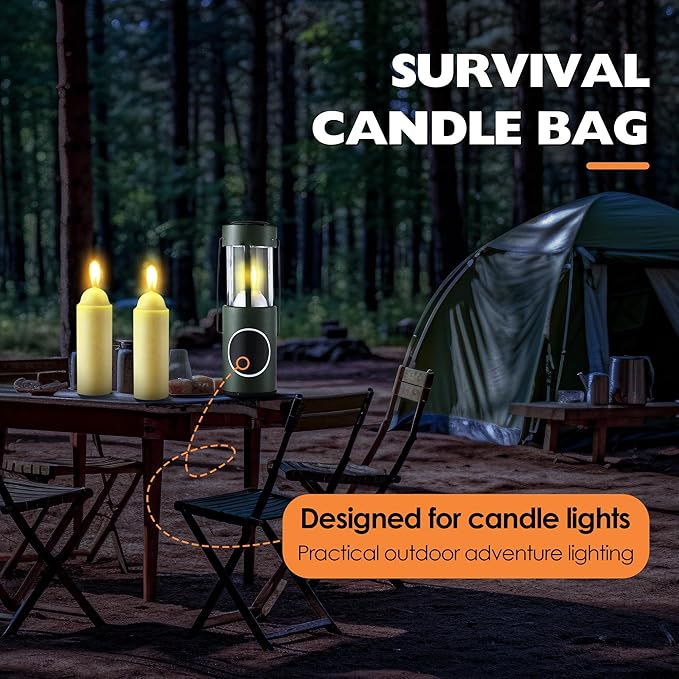 15 Pcs 15H Natural Beeswax Candles for Candle Lanterns, Emergency Candle for Outdoor Survival, Smokeless Long Lasting Candles for Emergency, Survival, Home Power Outages