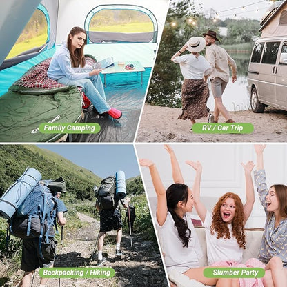 KingCamp Sleeping Bag for Adults, Cold Weather & Warm Extra Wide Big & Tall XL Portable Waterproof Flannel Sleeping Bags, Essentials Gear Accessories for Camping Backpacking Hiking Indoor & Outdoor