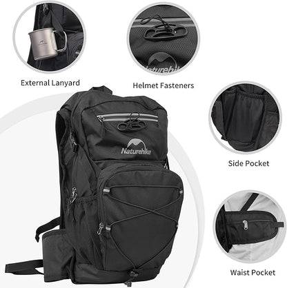 Naturehike Hydration Backpack with 2L Water Bladder, Lightweight 20L Hydration Pack with Waist Protector for Running, Cycling, Hiking, Biking, Raves, Daypack for Adult