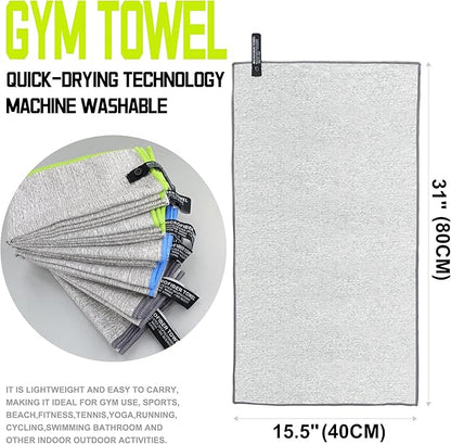 6 Pack Microfiber Gym Towels for Working Out，Fast Drying Workout Accessories Sweat Towels for Gym Gear,Gym Towels for Men & Women,Sports Exercise Fitness Gear Tennis Towels for Body Hot Yoga