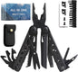 32-in-1 Wingman Multitool with Spring-Action Pliers and Scissors.Premium Replaceable screwdriver head and Wire Cutters Saw.Wave+ Stainless steel multi tools with Nylon sheath(Black)