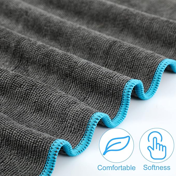 6 Pcs Microfiber Bath Towel Lightweight Quick Dry Towel Fast Drying Camping Travel Towel Compact Absorbent Camping Towel for Beach Swimming Gym Sports Yoga Hiking Fitness Backpacking Yoga, Grey