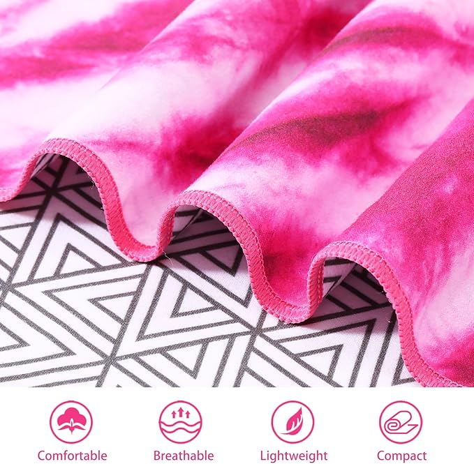 2 Packs Microfiber Oversized Lightweight Thin Beach Towel Sandproof Compact Quick Dry Clearance Towels Extra Large Sand Free Travel Beach Essentials Accessories Women Adult Gift Pink Turtle Vortex