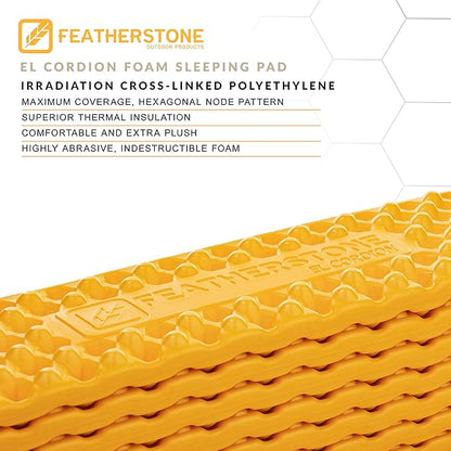 Featherstone Outdoor El Cordion Insulated R-Value 2.1 Sleeping Pad Closed Cell Foam Mat for Ultralight Backpacking Thru-Hiking and Camping