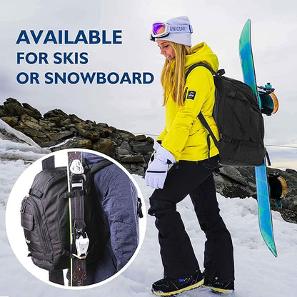 Unigear Ski Boot Bag Backpack for Helmet 50L/70L, Goggles, Gloves, Skis, Snowboard & Accessories (Black)