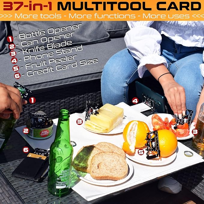37-in-1 Credit Card Multitool Black Set Men's Gifts for Birthday. Wallet Credit Card Size Multi Tool Gift. Wallet Tool Card All Purpose Tool Gifts for Dad. Cool Tool Gifts For Men Who Want Nothing