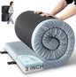 Kingfun Memory Foam Camping Sleeping Pad, CertiPUR-US Camping Mattress Waterproof Roll Up Mattress Guest Bed, Thick Floor Sleeping Mat for Car Truck Tent for Adults with Travel Bag