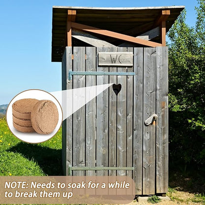 12 Pcs Composting Toilet Coconut Coir Disks Coir Soil Disks Coir Disc for Organic Composting Toilet Indoor Outdoor Use, 3.94 x 0.59 Inches