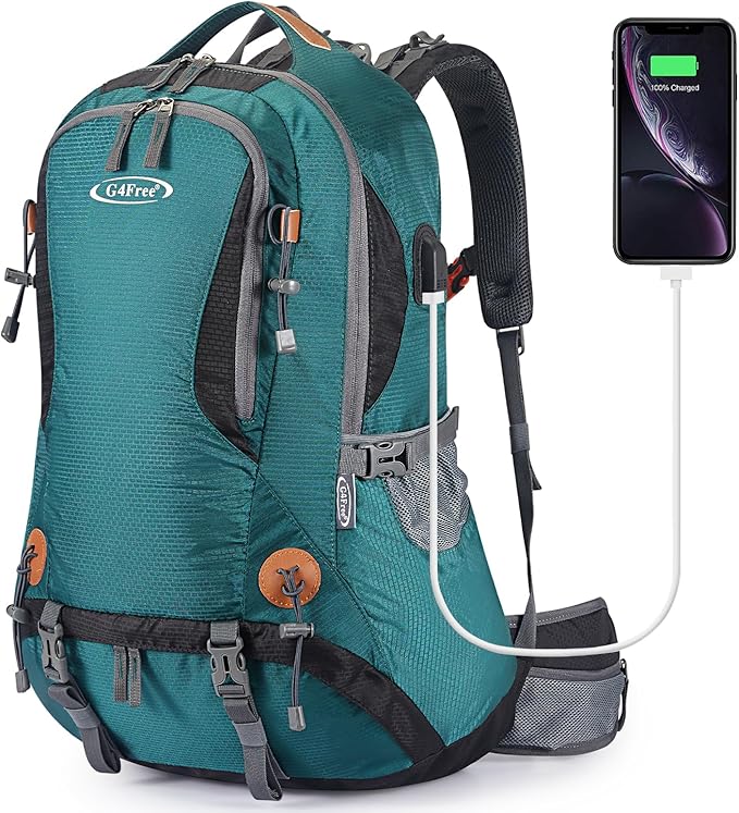 G4Free 50L Hiking Backpack Waterproof Daypack Outdoor Camping Climbing Backpack with Rain Cover for Men Women