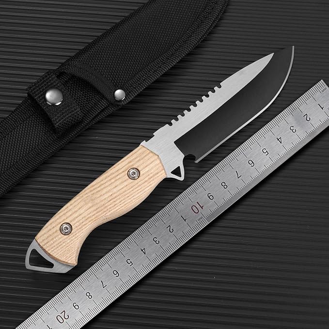 1PC outdoor multifunctional cutting knife, EDC convenient straight knife, fixed blade, multi-purpose camping and hiking survival knife