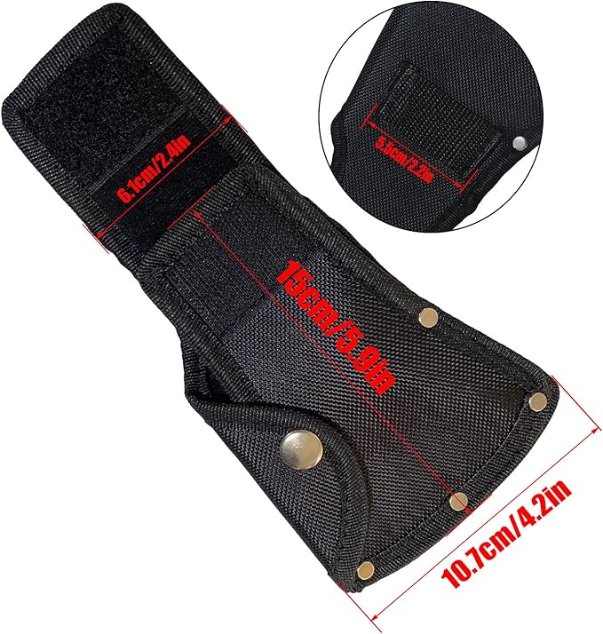 2Pcs Hatchet Cover for 1-1/4lb Axe, Black Ax Head Sheath Holster for Outdoor Hiking Camping Blade Protection, Double Snap Hatcher Blade Protector