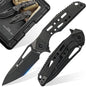 HX OUTDOORS Pocket Knife with Lock, High End S35VN Steel Folding Knife with Non Slip Titanium Alloy Handle(Black)