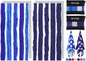 2 Pack Microfiber Oversized Beach Towel Lightweight Thin Sandproof Compact Quick Dry Clearance Towels Extra Large Sand Free Travel Beach Essentials Accessories Women Men Adult Gift Dark Blue Stripe