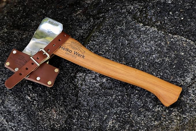 1844 Helko Werk Germany Classic Voyager Hatchet - Camp Hatchet for Scouting, Camping, and Backpacking, small camping hatchet with hammer head poll - Head 1 lb, Handle 13 in. (Voyager) #10107