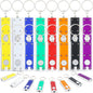 24 Packs Mini Flashlight Keychain Assorted Colors Portable Small LED Lights Flashlight Keychain Ultra Bright Flashlight Key Ring for Camping Hiking Outdoor Activity, 8 Colors