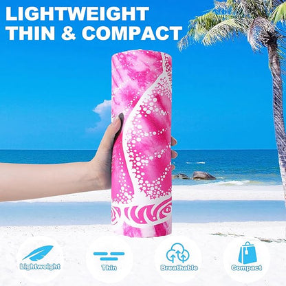 2 Packs Microfiber Oversized Lightweight Thin Beach Towel Sandproof Compact Quick Dry Clearance Towels Extra Large Sand Free Pool Travel Beach Essentials Accessories Women Adult Gift Blue Pink Vortex