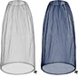2 Pack Ultra Large Mosquito Net 42x25 Inches Mosquito Head Net Oversized Insect Netting Bug Fits Most Hats for Gardening Hiking Fishing Traveling(Gray+Navy Blue)