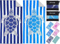 2 Packs Microfiber Oversized Beach Towel Lightweight Thin Sandproof Compact Quick Dry Clearance Towels Extra Large Sand Free Pool Travel Beach Essentials Accessories Women Adult Gift Blue Navy Turtle
