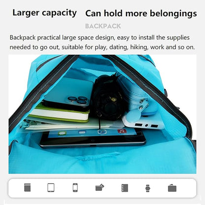 16L Hiking-Daypack Lightweight-Foldable Travel-Backpack Water-Resistant Camping Outdoor Packable Small Carry-on Bag (Blue)