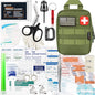200 Pieces First Aid Kit IFAK Survival Kit Molle System Compatible Pouch, Emergency Kit Gift for Men, Dad, Husband, for Outdoor, Camping, Hunting, Hiking, Home, Earthquake, Disasters
