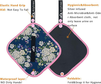 2PCS Pee Cloth Silver Infused for Women Hiking, Pee Rag for Female Peeing Outdoor,Camping Reusable Toilet Paper,Hygienic Urination Solution for Travel