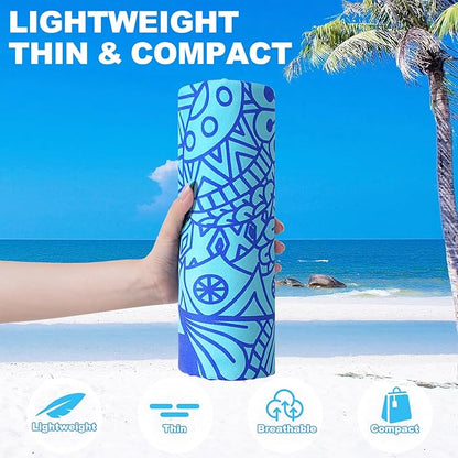 2 Packs Microfiber Oversized Lightweight Thin Beach Towel Compact Sandproof Quick Dry Clearance Towels Extra Large Sand Free Pool Travel Essentials Accessories Women Men Adults Gifts Shark Turtle