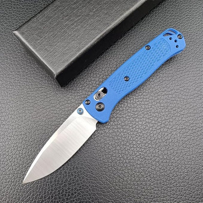 6.5In Thumb Mini Folding Pocket Knife, EDC Lightweight Manual Studs Open Stain Blade Plain Edge Fiberglass Handle With Belt Clip, Axis Lock,Gift for Man (Blue)