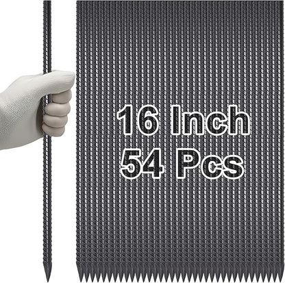 VVOKGO RebarStakes 16 Inches Rebar Stakes (54pcs) Ground Anchors Steel Plant Support Garden Stake Metal Straight Camping Tent Spikes with Chisel Point End, Black
