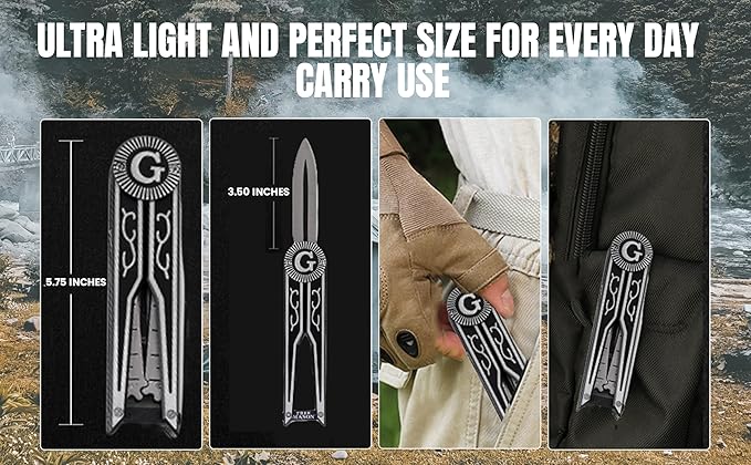 Folding Masonic Pocket Knife, 5.75 inch Closed/ 3.50" Blade Knife When Partially Opened It Forms the Shape of a Compass/Square Masonic symbol Gift for Men for Hunting, Camping, Fishing, Hiking Etc