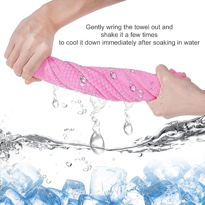1PACK Microfiber Sweat Towel Stay Cooling Ice Towels for Yoga,Sport,Running,Gym,Workout,Camping,Fitness,Workout Breathable Soft Chilly Neck Wraps Premium Fine Towels, Pink, SFDJ050624