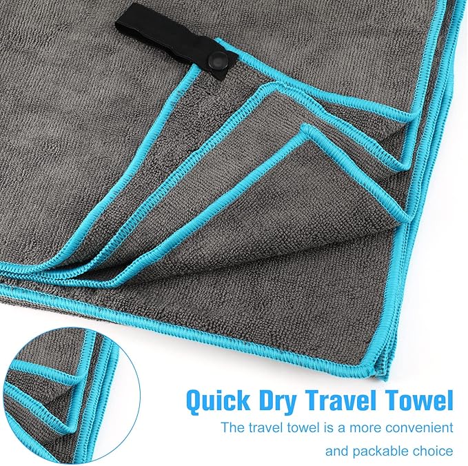 6 Pcs Microfiber Bath Towel Lightweight Quick Dry Towel Fast Drying Camping Travel Towel Compact Absorbent Camping Towel for Beach Swimming Gym Sports Yoga Hiking Fitness Backpacking Yoga, Grey