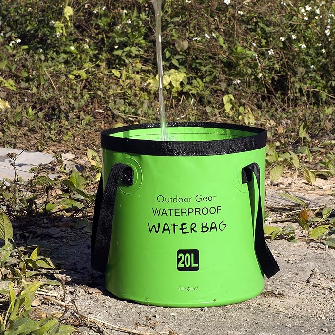 Collapsible Bucket 5 Gallon, Multifunctional Portable Folding Bucket Water Container Wash Basin for Camping Fishing Hiking Traveling Backpacking Outdoor Survival Gardening Car Washing