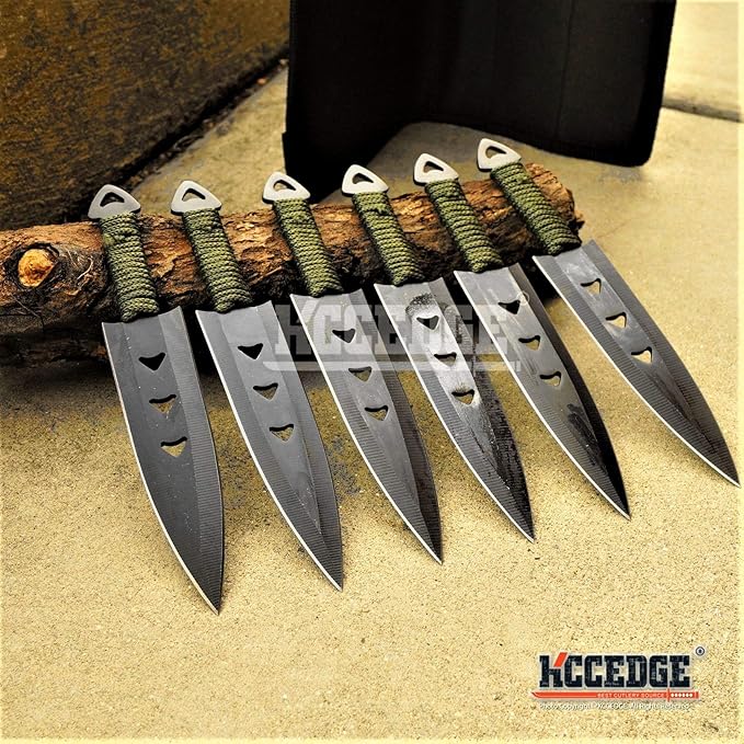 KCCEDGE BEST CUTLERY SOURCE Tactical Knife Survival Knife Hunting Knife 6pcs Fixed Blade Knife Set Razor Sharp Edge Camping Accessories Camping Gear Survival Kit Survival Gear Tactical Gear 52593