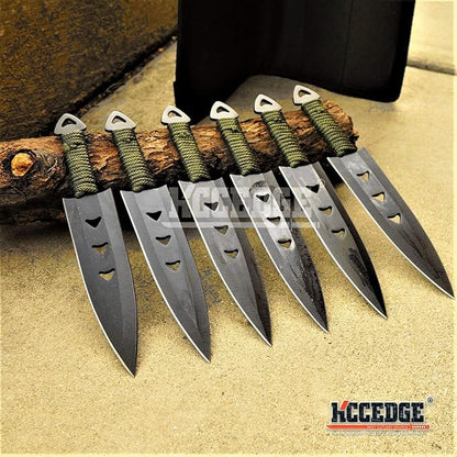 KCCEDGE BEST CUTLERY SOURCE Tactical Knife Survival Knife Hunting Knife 6pcs Fixed Blade Knife Set Razor Sharp Edge Camping Accessories Camping Gear Survival Kit Survival Gear Tactical Gear 52593
