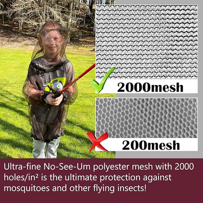 Aventik No-See-Um Mesh Youth Mosquito Jacket, Youth Mosquito Pants M&L Super Light, Keep Safe Cool, UV Protection