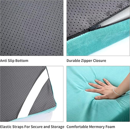HOMBYS 3 INCH Thick Waterproof Memory Foam Camping Mattress for Outdoor Sleeping, Portable Roll Up Mattress Pad Mat for Travel Truck Bed Tent
