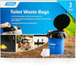 Camco Toilet Waste Bags - Durable Double Bag Design is Leak-Proof - Inner Bag Gels Any Liquid - Great for Camping, Hiking and Hunting and More - 3 Pack (41547)