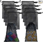 10 PCS With Clips Mesh Drawstring Bags, Portable Nylon Storage Bags for toy,Sports Storage,Outdoor activities etc. (15.7x19.7in)