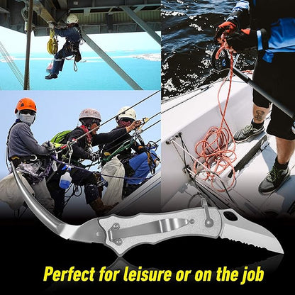 Maxam Sailor's Tool, a Powerful Multi-Use Sailor's Knife, Ideal for Boating, Fishing, or Sailing, Silver