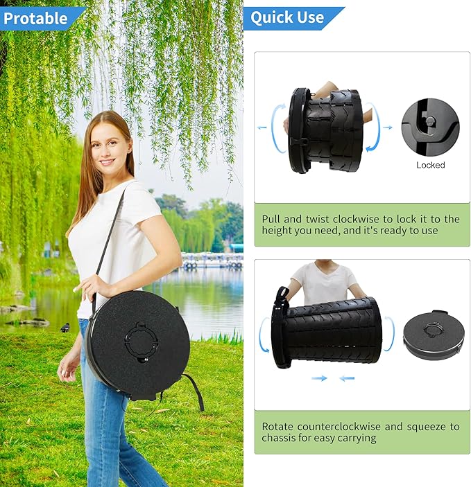 Portable Toilet for Adults, Extra Large 16.5in Height Portable Camping Toilet, Multi-Functional Mobile Toilet, Weight Capacity of 440 pounds, Convenient to Carry, Suitable for Camping, Car