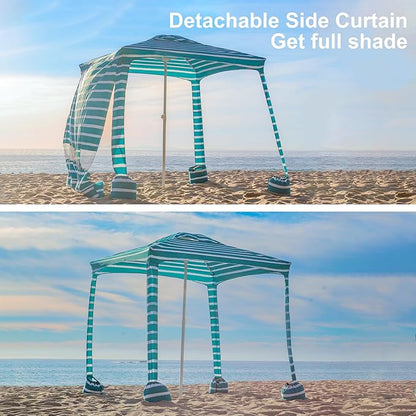 AMMSUN Beach Cabana Sidewall, Additional Privacy Sunwall for AMMSUN 6.2'×6.2' Beach Cabana, Easy Set Up and Take Down