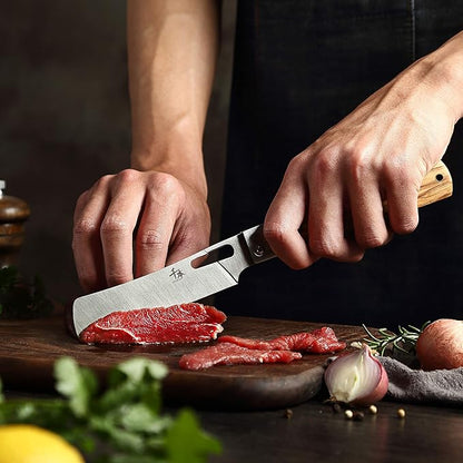 440A stainless steel Ultra sharp pocket folding Chef knife peeling utility knife fruit knife Natural Olive Handle Camping BBQ trip Outdoor Portable kitchen knife