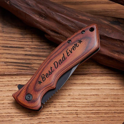 Personalized Engraved Pocket Folding Knife for Dad from Daughter Son - for Birthday Fathers Day Christmas Thanksgiving - Men Unique Camping Fishing Hunting Knives for Him